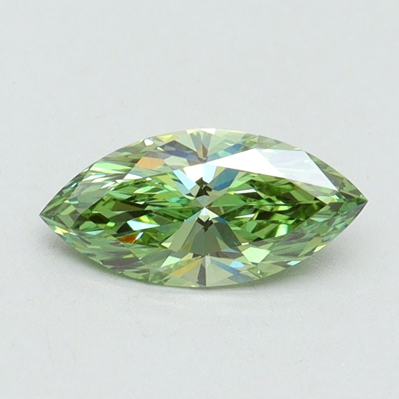 Loose Diamond - MARQUISE 0.59ct Fancy Vivid Green VVS2: Loose Diamond - MARQUISE 0.59ct Fancy Vivid Green VVS2 Source: This is a real non-mined Diamond that has been grown in a lab Shape: MARQUISE Carats: 0.59 Color: Fancy Vivid Green Certification: IGI Vi