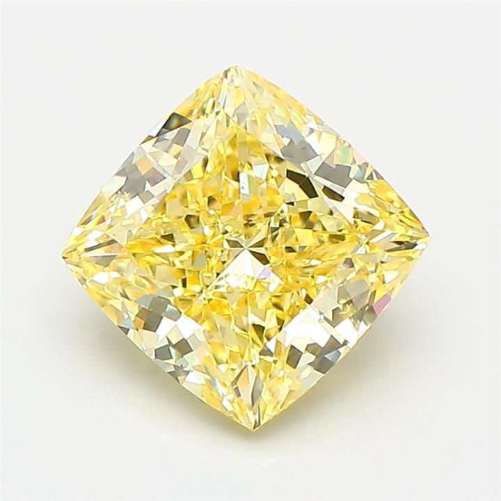Loose Diamond - CUSHION MODIFIED 2.54ct Fancy Intense Yellow SI1: Loose Diamond - CUSHION MODIFIED 2.54ct Fancy Intense Yellow SI1 Source: This is a real non-mined Diamond that has been grown in a lab Shape: CUSHION MODIFIED Carats: 2.54 Color: Fancy Intense Yellow 
