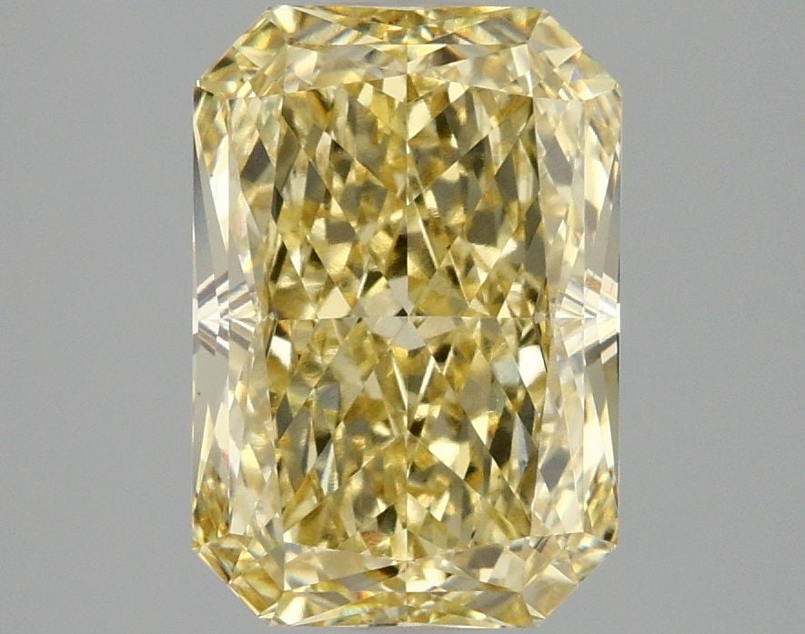 Loose Diamond - RADIANT 3.1ct Fancy Vivid Yellow VS1: Loose Diamond - RADIANT 3.1ct Fancy Vivid Yellow VS1 Source: This is a real non-mined Diamond that has been grown in a lab Shape: RADIANT Carats: 3.1 Color: Fancy Vivid Yellow Certification: IGI Video