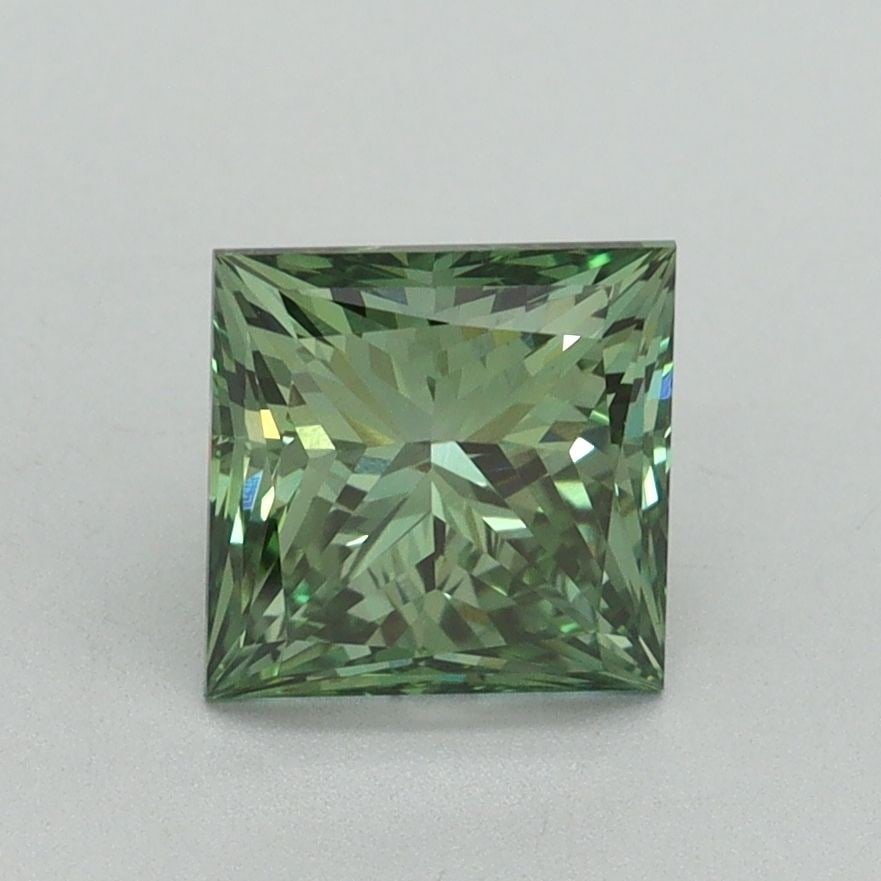 Loose Diamond - PRINCESS 1.54ct Fancy Vivid Green VS1: Loose Diamond - PRINCESS 1.54ct Fancy Vivid Green VS1 Source: This is a real non-mined Diamond that has been grown in a lab Shape: PRINCESS Carats: 1.54 Color: Fancy Vivid Green Certification: IGI Vid