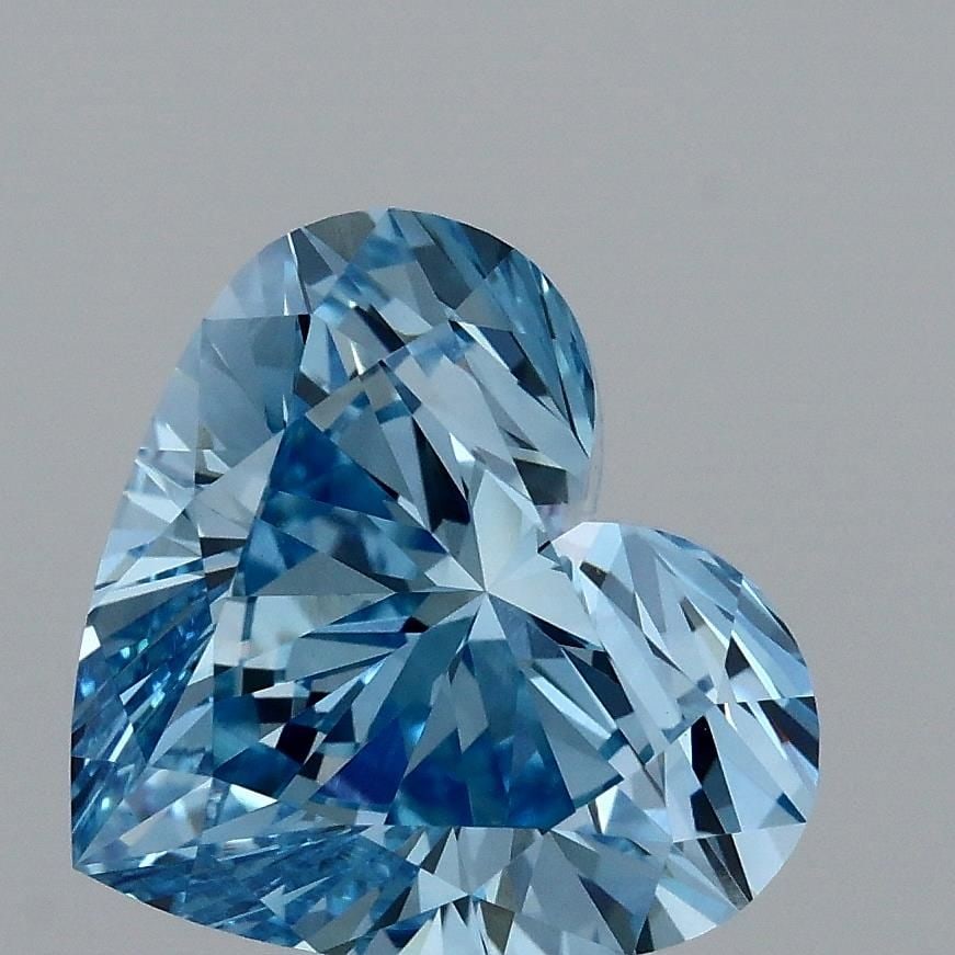 Loose Diamond - HEART 3.04ct Fancy Vivid Blue VVS2: Loose Diamond - HEART 3.04ct Fancy Vivid Blue VVS2 Source: This is a real non-mined Diamond that has been grown in a lab Shape: HEART Carats: 3.04 Color: Fancy Vivid Blue Certification: IGI Video: