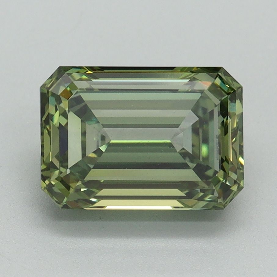 Loose Diamond - EMERALD 2.42ct Fancy Vivid Green VS1: Loose Diamond - EMERALD 2.42ct Fancy Vivid Green VS1 Source: This is a real non-mined Diamond that has been grown in a lab Shape: EMERALD Carats: 2.42 Color: Fancy Vivid Green Certification: IGI Video