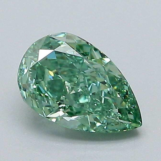 Loose Diamond - PEAR 1.03ct Fancy Vivid Green VS1: Loose Diamond - PEAR 1.03ct Fancy Vivid Green VS1 Source: This is a real non-mined Diamond that has been grown in a lab Shape: PEAR Carats: 1.03 Color: Fancy Vivid Green Certification: IGI Video: