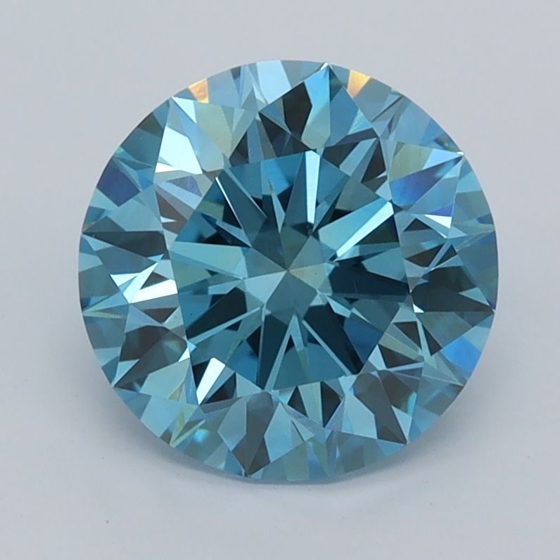 Ideal Loose Diamond - ROUND 2.04ct Fancy Vivid Blue VVS2: Ideal Loose Diamond - ROUND 2.04ct Fancy Vivid Blue VVS2 Source: This is a real non-mined Diamond that has been grown in a lab Shape: ROUND Carats: 2.04 Color: Fancy Vivid Blue Certification: IGI Vide