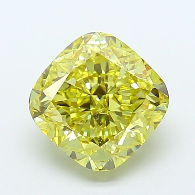 Loose Diamond - CUSHION MODIFIED 2.52ct Fancy Intense Yellow VVS2: Loose Diamond - CUSHION MODIFIED 2.52ct Fancy Intense Yellow VVS2 Source: This is a real non-mined Diamond that has been grown in a lab Shape: CUSHION MODIFIED Carats: 2.52 Color: Fancy Intense