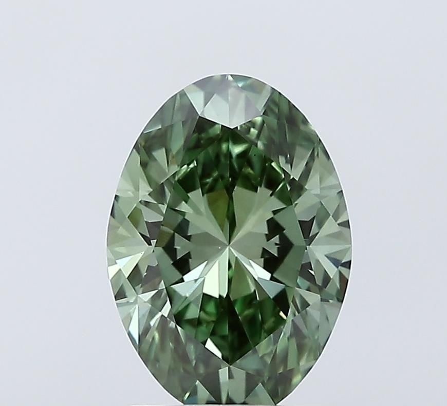 Loose Diamond - OVAL 2.02ct Fancy Vivid Green VS1: Loose Diamond - OVAL 2.02ct Fancy Vivid Green VS1 Source: This is a real non-mined Diamond that has been grown in a lab Shape: OVAL Carats: 2.02 Color: Fancy Vivid Green Certification: IGI Video: