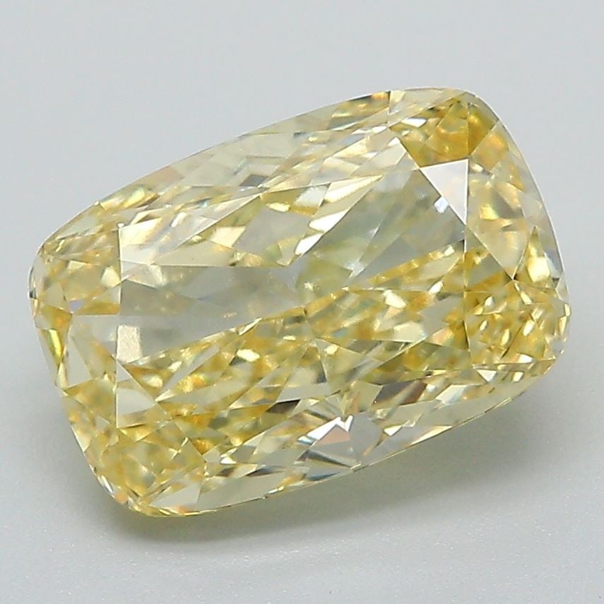 Loose Diamond - CUSHION MODIFIED 3.18ct Fancy Intense Yellow VS1: Loose Diamond - CUSHION MODIFIED 3.18ct Fancy Intense Yellow VS1 Source: This is a real non-mined Diamond that has been grown in a lab Shape: CUSHION MODIFIED Carats: 3.18 Color: Fancy Intense Yellow 