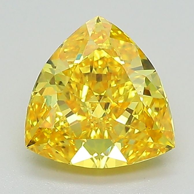 Loose Diamond - TRIANGULAR 1.52ct Fancy Vivid Yellow VS2: Loose Diamond - TRIANGULAR 1.52ct Fancy Vivid Yellow VS2 Source: This is a real non-mined Diamond that has been grown in a lab Shape: TRIANGULAR Carats: 1.52 Color: Fancy Vivid Yellow Certification: I