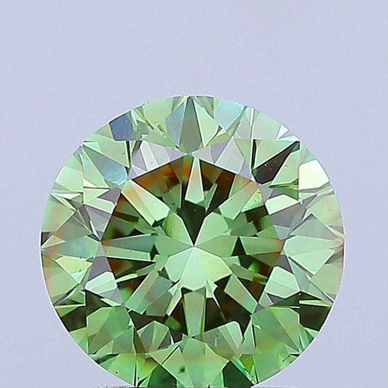 Loose Diamond - ROUND 2.3ct Fancy Vivid Green VS2: Loose Diamond - ROUND 2.3ct Fancy Vivid Green VS2 Source: This is a real non-mined Diamond that has been grown in a lab Shape: ROUND Carats: 2.3 Color: Fancy Vivid Green Certification: IGI Video: