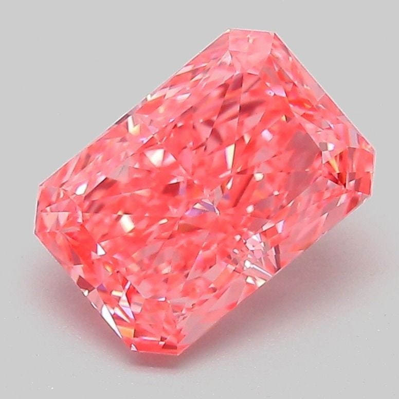 Loose Diamond - RADIANT 2.08ct Fancy Vivid Pink VVS2: Loose Diamond - RADIANT 2.08ct Fancy Vivid Pink VVS2 Source: This is a real non-mined Diamond that has been grown in a lab Shape: RADIANT Carats: 2.08 Color: Fancy Vivid Pink Certification: IGI Video: