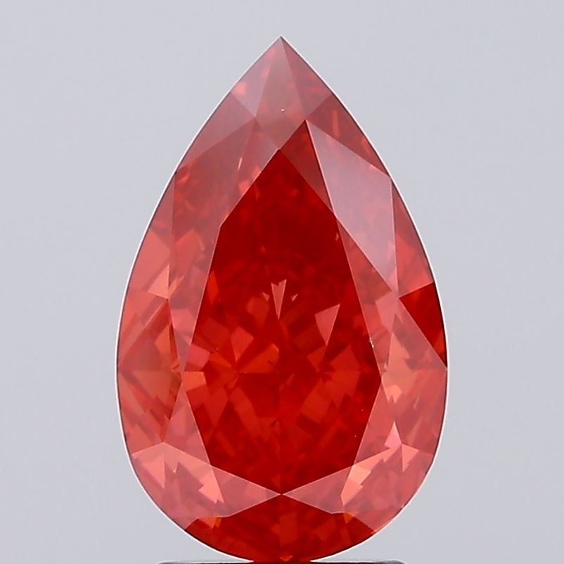 Loose Diamond - PEAR 3.31ct Fancy Vivid Red VS1: Loose Diamond - PEAR 3.31ct Fancy Vivid Red VS1 Source: This is a real non-mined Diamond that has been grown in a lab Shape: PEAR Carats: 3.31 Color: Fancy Vivid Red Certification: IGI Video: