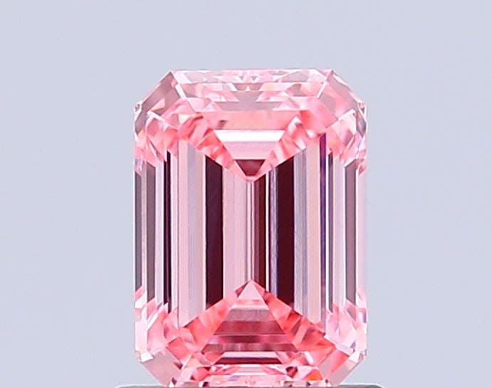 Loose Diamond - EMERALD 1.04ct Fancy Vivid Pink VVS2: Loose Diamond - EMERALD 1.04ct Fancy Vivid Pink VVS2 Source: This is a real non-mined Diamond that has been grown in a lab Shape: EMERALD Carats: 1.04 Color: Fancy Vivid Pink Certification: IGI Video: