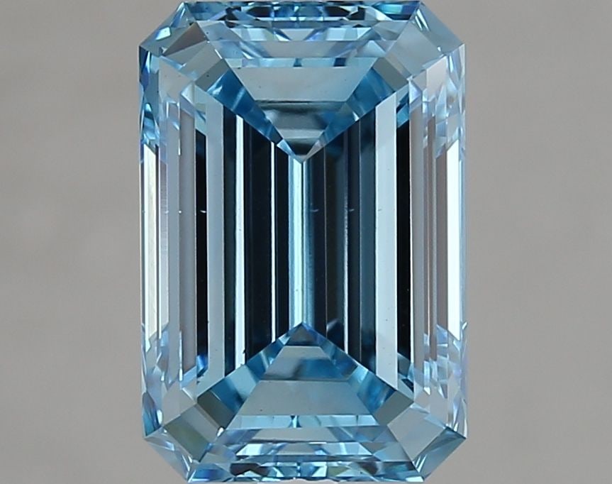 Loose Diamond - EMERALD 2.02ct Fancy Vivid Blue VS1: Loose Diamond - EMERALD 2.02ct Fancy Vivid Blue VS1 Source: This is a real non-mined Diamond that has been grown in a lab Shape: EMERALD Carats: 2.02 Color: Fancy Vivid Blue Certification: IGI Video: