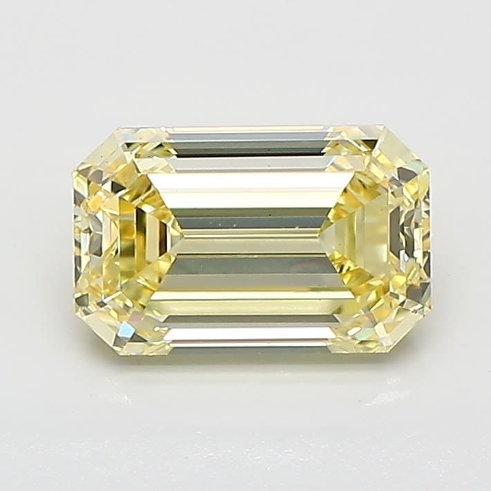 Loose Diamond - EMERALD 1.46ct Fancy Light Yellow VS2: Loose Diamond - EMERALD 1.46ct Fancy Light Yellow VS2 Source: This is a real non-mined Diamond that has been grown in a lab Shape: EMERALD Carats: 1.46 Color: Fancy Light Yellow Certification: IGI Vid