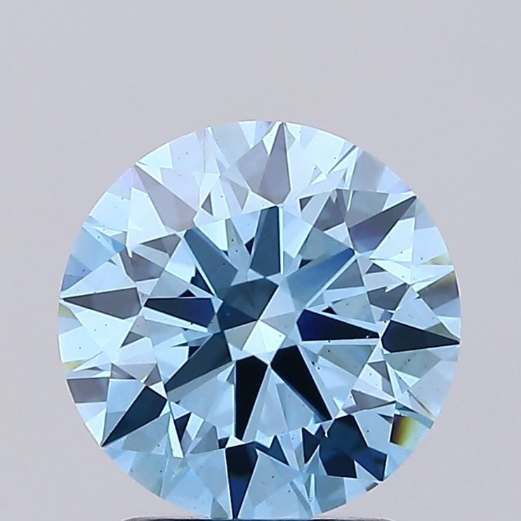 Ideal Loose Diamond - ROUND 2.25ct Fancy Vivid Blue VS2: Ideal Loose Diamond - ROUND 2.25ct Fancy Vivid Blue VS2 Source: This is a real non-mined Diamond that has been grown in a lab Shape: ROUND Carats: 2.25 Color: Fancy Vivid Blue Certification: IGI Video
