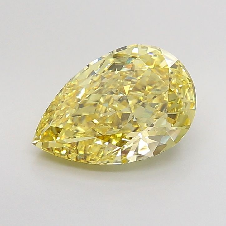 Loose Diamond - PEAR 4.09ct Fancy Intense Yellow VS2: Loose Diamond - PEAR 4.09ct Fancy Intense Yellow VS2 Source: This is a real non-mined Diamond that has been grown in a lab Shape: PEAR Carats: 4.09 Color: Fancy Intense Yellow Certification: IGI Video