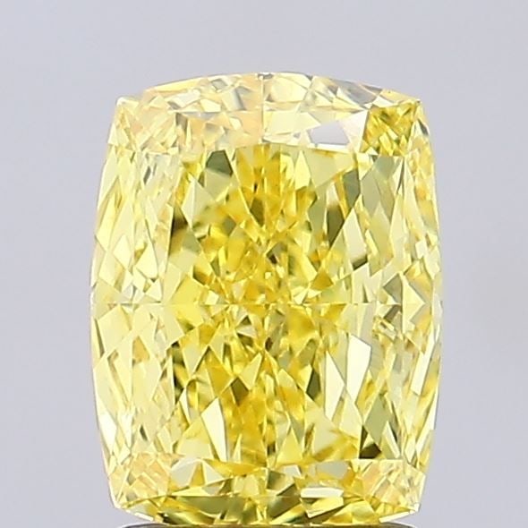 Loose Diamond - CUSHION MODIFIED 1.59ct Fancy Vivid Yellow VVS2: Loose Diamond - CUSHION MODIFIED 1.59ct Fancy Vivid Yellow VVS2 Source: This is a real non-mined Diamond that has been grown in a lab Shape: CUSHION MODIFIED Carats: 1.59 Color: Fancy Vivid Yellow Cer