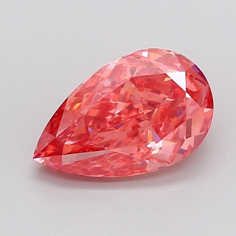 Loose Diamond - PEAR 4.03ct Fancy Vivid Orangey Pink VS2: Loose Diamond - PEAR 4.03ct Fancy Vivid Orangey Pink VS2 Source: This is a real non-mined Diamond that has been grown in a lab Shape: PEAR Carats: 4.03 Color: Fancy Vivid Orangey Pink Certification: I