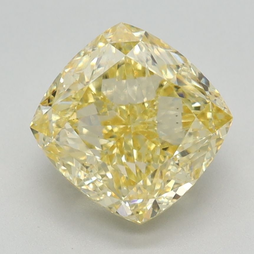 Loose Diamond - CUSHION MODIFIED 2.31ct Fancy Intense Yellow VS1: Loose Diamond - CUSHION MODIFIED 2.31ct Fancy Intense Yellow VS1 Source: This is a real non-mined Diamond that has been grown in a lab Shape: CUSHION MODIFIED Carats: 2.31 Color: Fancy Intense Yellow 