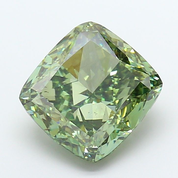 Loose Diamond - CUSHION MODIFIED 10.0ct Fancy Vivid Green VS2: Loose Diamond - CUSHION MODIFIED 10.0ct Fancy Vivid Green VS2 Source: This is a real non-mined Diamond that has been grown in a lab Shape: CUSHION MODIFIED Carats: 10.0 Color: Fancy Vivid Green Certif