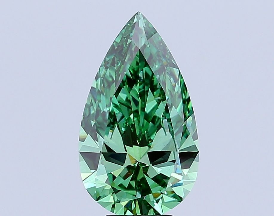 Loose Diamond - PEAR 6.52ct Fancy Vivid Green VS1: Loose Diamond - PEAR 6.52ct Fancy Vivid Green VS1 Source: This is a real non-mined Diamond that has been grown in a lab Shape: PEAR Carats: 6.52 Color: Fancy Vivid Green Certification: IGI Video:
