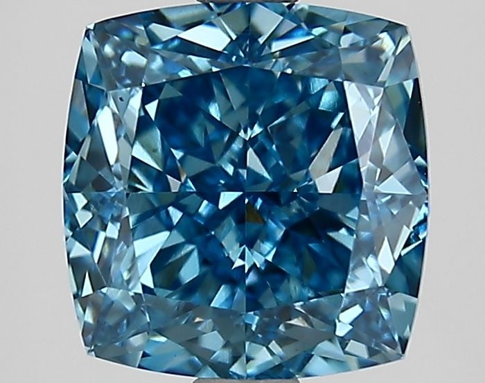 Loose Diamond - CUSHION MODIFIED 2.56ct Fancy Vivid Blue VS1: Loose Diamond - CUSHION MODIFIED 2.56ct Fancy Vivid Blue VS1 Source: This is a real non-mined Diamond that has been grown in a lab Shape: CUSHION MODIFIED Carats: 2.56 Color: Fancy Vivid Blue Certific