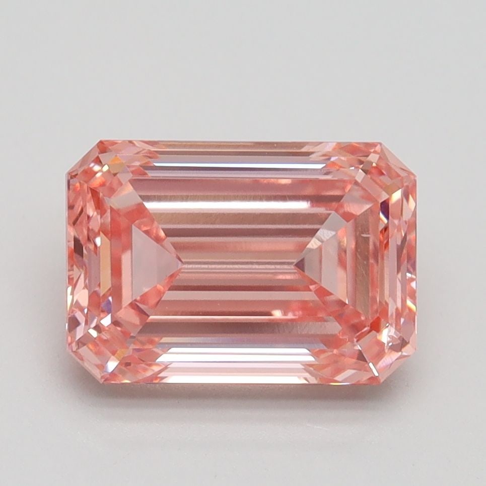 Loose Diamond - EMERALD 2.6ct Fancy Intense Pink SI1: Loose Diamond - EMERALD 2.6ct Fancy Intense Pink SI1 Source: This is a real non-mined Diamond that has been grown in a lab Shape: EMERALD Carats: 2.6 Color: Fancy Intense Pink Certification: IGI Video