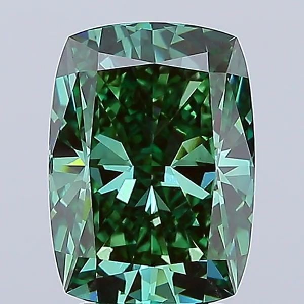 Loose Diamond - CUSHION MODIFIED 4.29ct Fancy Vivid Green VS1: Loose Diamond - CUSHION MODIFIED 4.29ct Fancy Vivid Green VS1 Source: This is a real non-mined Diamond that has been grown in a lab Shape: CUSHION MODIFIED Carats: 4.29 Color: Fancy Vivid Green Certif