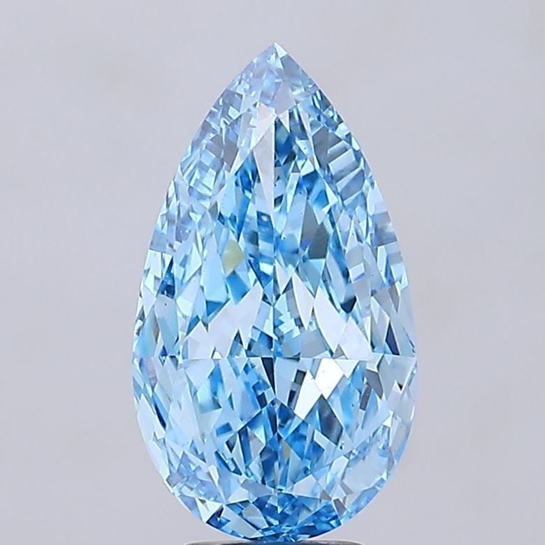 Loose Diamond - PEAR 7.02ct Fancy Vivid Blue VS1: Loose Diamond - PEAR 7.02ct Fancy Vivid Blue VS1 Source: This is a real non-mined Diamond that has been grown in a lab Shape: PEAR Carats: 7.02 Color: Fancy Vivid Blue Certification: IGI Video:
