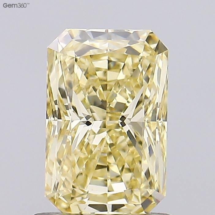 Loose Diamond - RADIANT 1.03ct Fancy Yellow VS1: Loose Diamond - RADIANT 1.03ct Fancy Yellow VS1 Source: This is a real non-mined Diamond that has been grown in a lab Shape: RADIANT Carats: 1.03 Color: Fancy Yellow Certification: IGI Video: