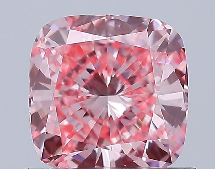 Loose Diamond - CUSHION BRILLIANT 0.77ct Fancy Vivid Pink VS1: Loose Diamond - CUSHION BRILLIANT 0.77ct Fancy Vivid Pink VS1 Source: This is a real non-mined Diamond that has been grown in a lab Shape: CUSHION BRILLIANT Carats: 0.77 Color: Fancy Vivid Pink Certif