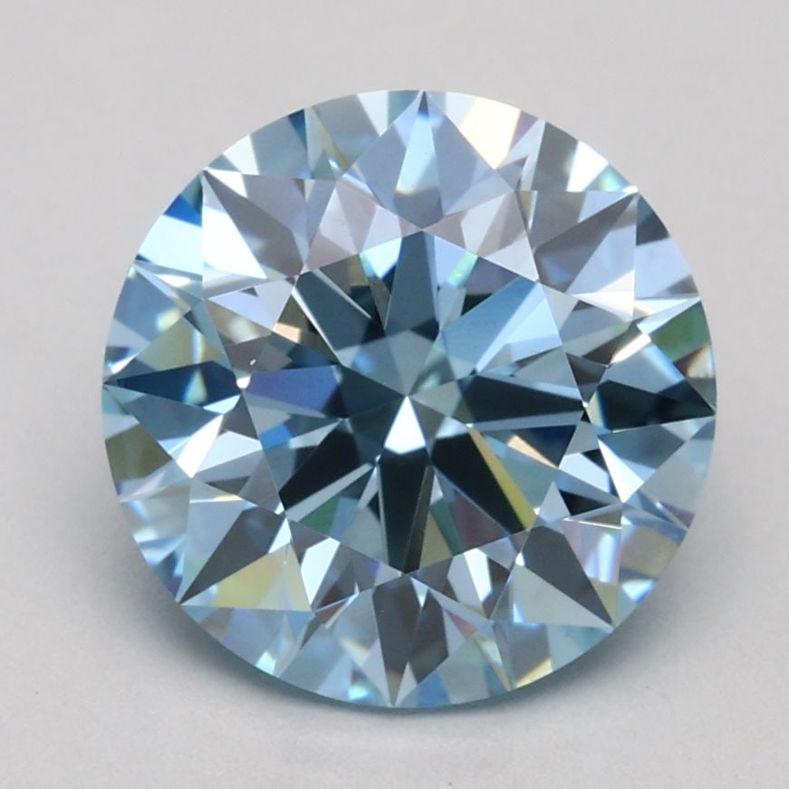 Ideal Loose Diamond - ROUND 2.07ct Fancy Blue VS1: Ideal Loose Diamond - ROUND 2.07ct Fancy Blue VS1 Source: This is a real non-mined Diamond that has been grown in a lab Shape: ROUND Carats: 2.07 Color: Fancy Blue Certification: IGI Video:
