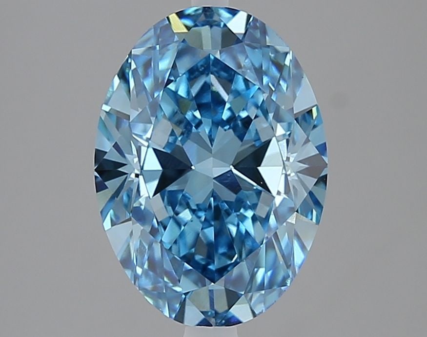 Loose Diamond - OVAL 3.01ct Fancy Vivid Blue VS1: Loose Diamond - OVAL 3.01ct Fancy Vivid Blue VS1 Source: This is a real non-mined Diamond that has been grown in a lab Shape: OVAL Carats: 3.01 Color: Fancy Vivid Blue Certification: IGI Video: