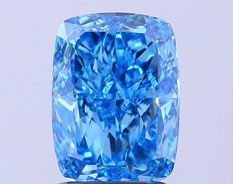 Loose Diamond - CUSHION MODIFIED 1.89ct Fancy Vivid Blue VS1: Loose Diamond - CUSHION MODIFIED 1.89ct Fancy Vivid Blue VS1 Source: This is a real non-mined Diamond that has been grown in a lab Shape: CUSHION MODIFIED Carats: 1.89 Color: Fancy Vivid Blue Certific