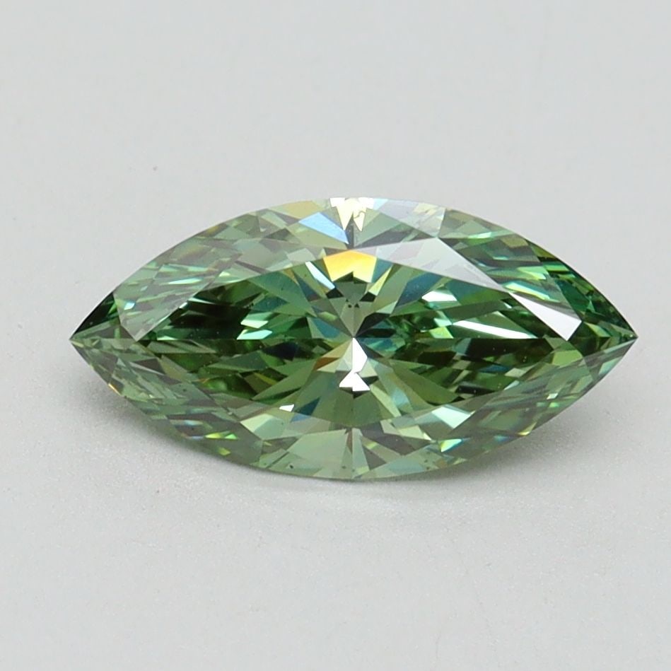 Loose Diamond - MARQUISE 1.11ct Fancy Vivid Green VS1: Loose Diamond - MARQUISE 1.11ct Fancy Vivid Green VS1 Source: This is a real non-mined Diamond that has been grown in a lab Shape: MARQUISE Carats: 1.11 Color: Fancy Vivid Green Certification: IGI Vid