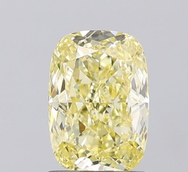 Loose Diamond - CUSHION MODIFIED 1.28ct Fancy Intense Yellow VS1: Loose Diamond - CUSHION MODIFIED 1.28ct Fancy Intense Yellow VS1 Source: This is a real non-mined Diamond that has been grown in a lab Shape: CUSHION MODIFIED Carats: 1.28 Color: Fancy Intense Yellow 
