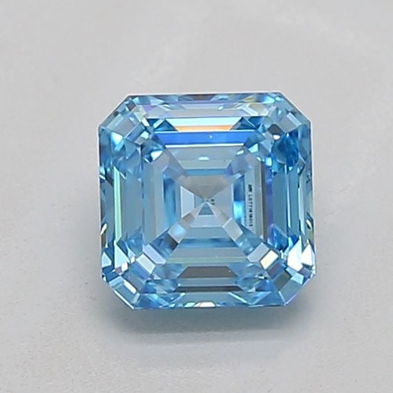 Loose Diamond - ASSCHER 1.01ct Fancy Vivid Blue VS1: Loose Diamond - ASSCHER 1.01ct Fancy Vivid Blue VS1 Source: This is a real non-mined Diamond that has been grown in a lab Shape: ASSCHER Carats: 1.01 Color: Fancy Vivid Blue Certification: IGI Video: