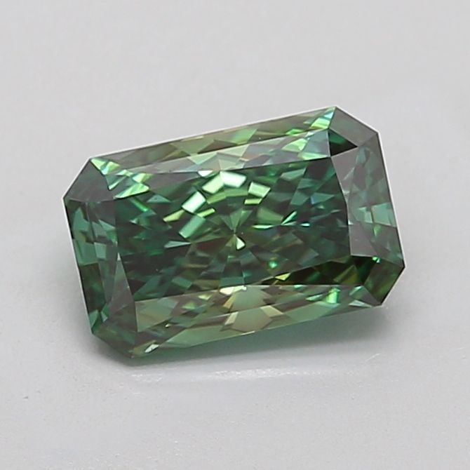 Loose Diamond - RADIANT 2.08ct Fancy Vivid Green VS1: Loose Diamond - RADIANT 2.08ct Fancy Vivid Green VS1 Source: This is a real non-mined Diamond that has been grown in a lab Shape: RADIANT Carats: 2.08 Color: Fancy Vivid Green Certification: IGI Video
