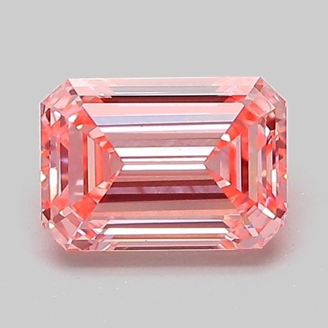 Loose Diamond - EMERALD 1.05ct Fancy Vivid Pink VS1: Loose Diamond - EMERALD 1.05ct Fancy Vivid Pink VS1 Source: This is a real non-mined Diamond that has been grown in a lab Shape: EMERALD Carats: 1.05 Color: Fancy Vivid Pink Certification: IGI Video: