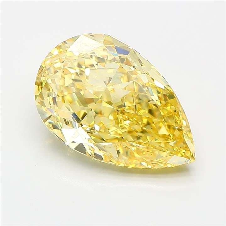 Loose Diamond - PEAR 4.15ct Fancy Intense Yellow VS2: Loose Diamond - PEAR 4.15ct Fancy Intense Yellow VS2 Source: This is a real non-mined Diamond that has been grown in a lab Shape: PEAR Carats: 4.15 Color: Fancy Intense Yellow Certification: IGI Video