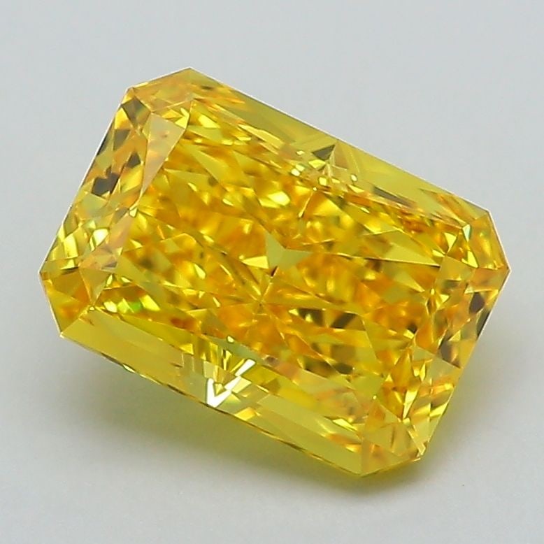 Loose Diamond - RADIANT 2.18ct Fancy Vivid Yellow VS1: Loose Diamond - RADIANT 2.18ct Fancy Vivid Yellow VS1 Source: This is a real non-mined Diamond that has been grown in a lab Shape: RADIANT Carats: 2.18 Color: Fancy Vivid Yellow Certification: IGI Vid