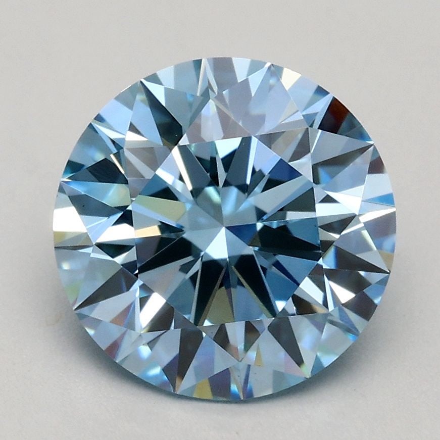 Ideal Loose Diamond - ROUND 2.03ct Fancy Blue VS1: Ideal Loose Diamond - ROUND 2.03ct Fancy Blue VS1 Source: This is a real non-mined Diamond that has been grown in a lab Shape: ROUND Carats: 2.03 Color: Fancy Blue Certification: IGI Video: