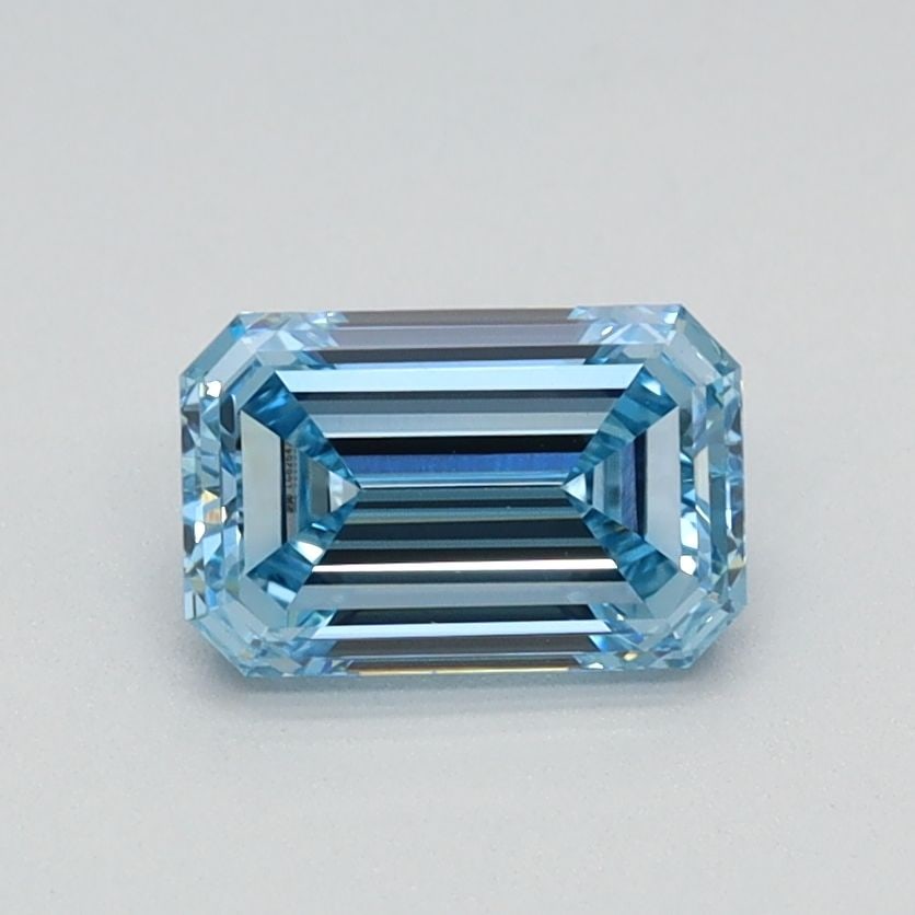 Loose Diamond - EMERALD 0.74ct Fancy Vivid Blue VS1: Loose Diamond - EMERALD 0.74ct Fancy Vivid Blue VS1 Source: This is a real non-mined Diamond that has been grown in a lab Shape: EMERALD Carats: 0.74 Color: Fancy Vivid Blue Certification: IGI Video: