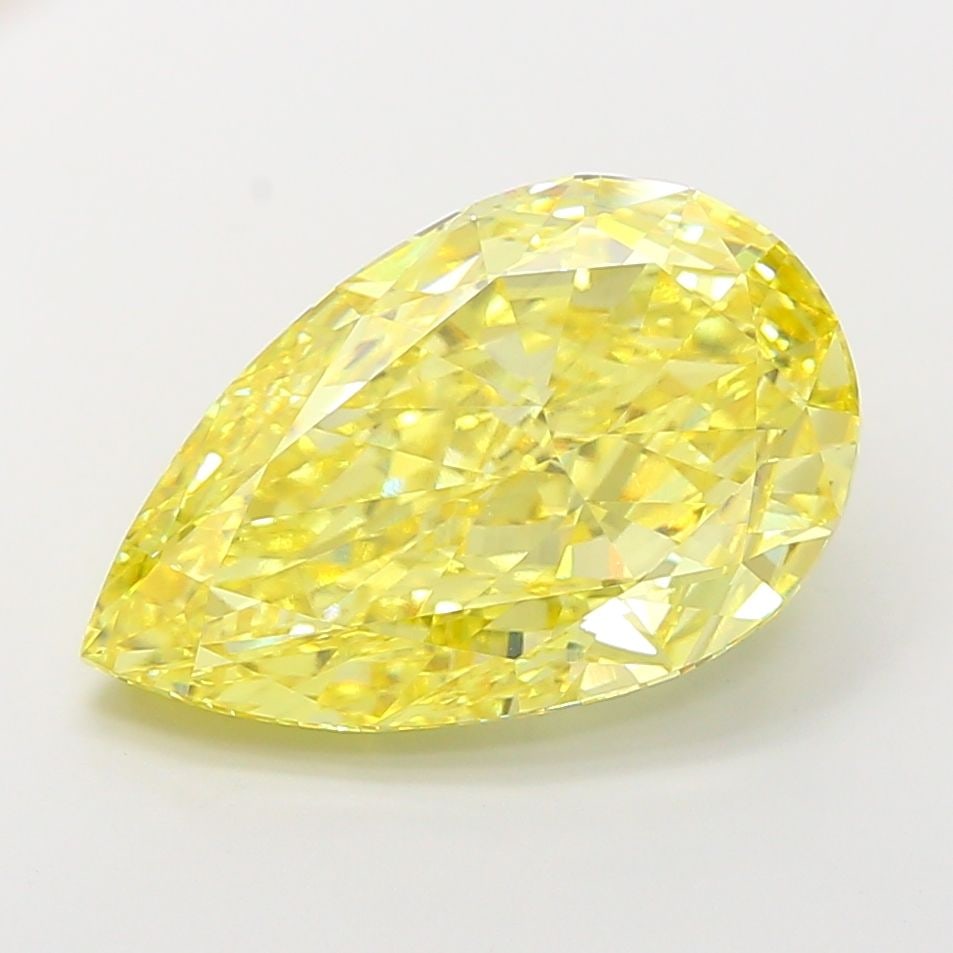 Loose Diamond - PEAR 11.53ct Fancy Vivid Yellow VS1: Loose Diamond - PEAR 11.53ct Fancy Vivid Yellow VS1 Source: This is a real non-mined Diamond that has been grown in a lab Shape: PEAR Carats: 11.53 Color: Fancy Vivid Yellow Certification: IGI Video: