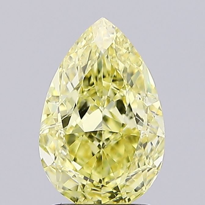 Loose Diamond - PEAR 1.53ct Fancy Intense Yellow VVS2: Loose Diamond - PEAR 1.53ct Fancy Intense Yellow VVS2 Source: This is a real non-mined Diamond that has been grown in a lab Shape: PEAR Carats: 1.53 Color: Fancy Intense Yellow Certification: IGI Vide