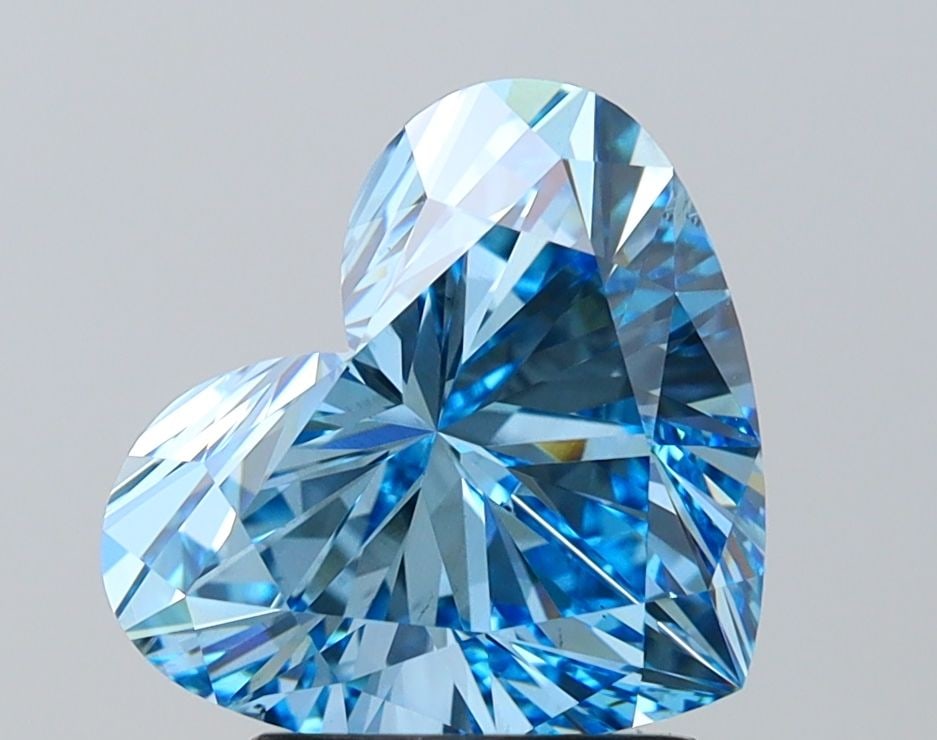 Loose Diamond - HEART 3.32ct Fancy Intense Blue VS2: Loose Diamond - HEART 3.32ct Fancy Intense Blue VS2 Source: This is a real non-mined Diamond that has been grown in a lab Shape: HEART Carats: 3.32 Color: Fancy Intense Blue Certification: IGI Video: