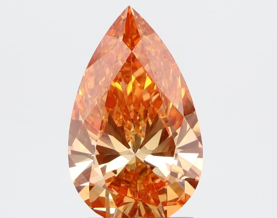 Loose Diamond - PEAR 2.02ct Fancy Orange VS2: Loose Diamond - PEAR 2.02ct Fancy Orange VS2 Source: This is a real non-mined Diamond that has been grown in a lab Shape: PEAR Carats: 2.02 Color: Fancy Orange Certification: NONE Video: