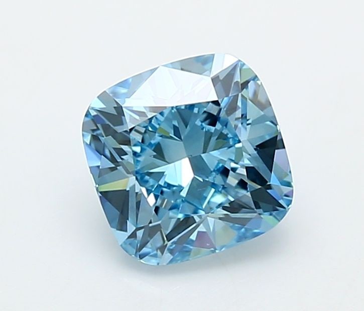 Loose Diamond - CUSHION MODIFIED 2.0ct Fancy Vivid Blue VS2: Loose Diamond - CUSHION MODIFIED 2.0ct Fancy Vivid Blue VS2 Source: This is a real non-mined Diamond that has been grown in a lab Shape: CUSHION MODIFIED Carats: 2.0 Color: Fancy Vivid Blue Certificat