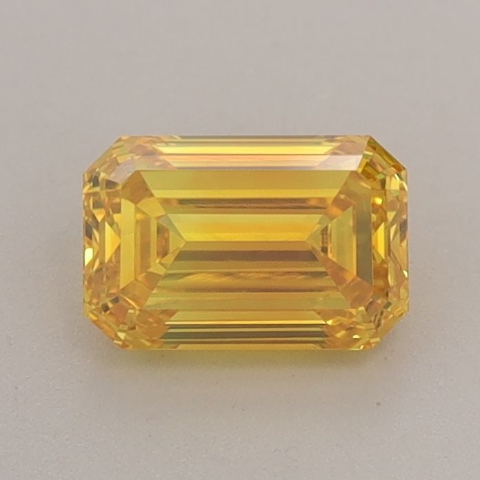 Loose Diamond - EMERALD 0.74ct Fancy Vivid Yellow VS1: Loose Diamond - EMERALD 0.74ct Fancy Vivid Yellow VS1 Source: This is a real non-mined Diamond that has been grown in a lab Shape: EMERALD Carats: 0.74 Color: Fancy Vivid Yellow Certification: IGI Vid