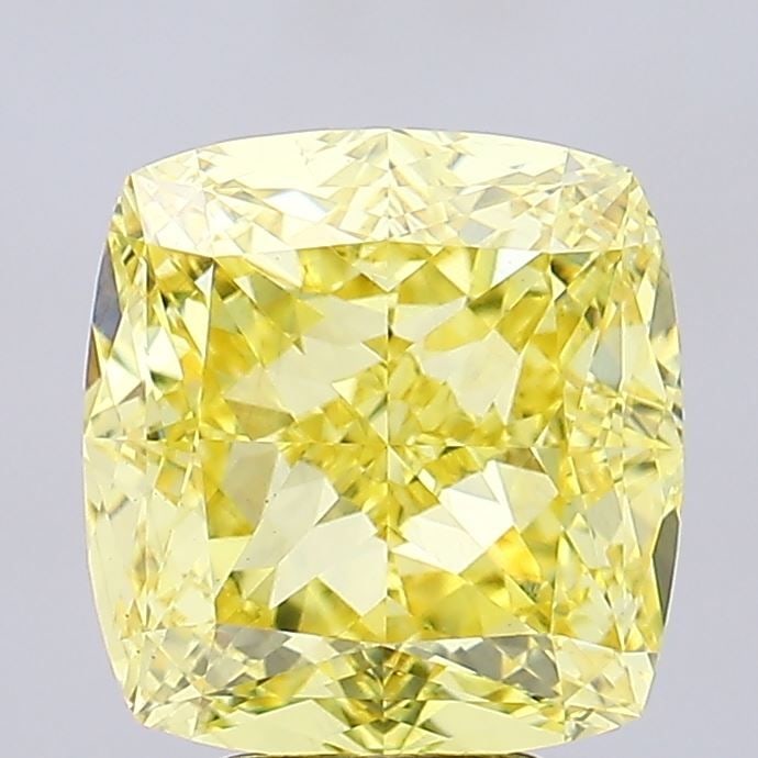 Loose Diamond - CUSHION MODIFIED 6.05ct Fancy Vivid Yellow VS1: Loose Diamond - CUSHION MODIFIED 6.05ct Fancy Vivid Yellow VS1 Source: This is a real non-mined Diamond that has been grown in a lab Shape: CUSHION MODIFIED Carats: 6.05 Color: Fancy Vivid Yellow Cert